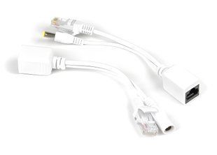 PoE адаптер пассивный (пара) Cablexpert UTP PoE адаптерный кабель, 0.15 м, телекоммуникационный, White 000052 фото